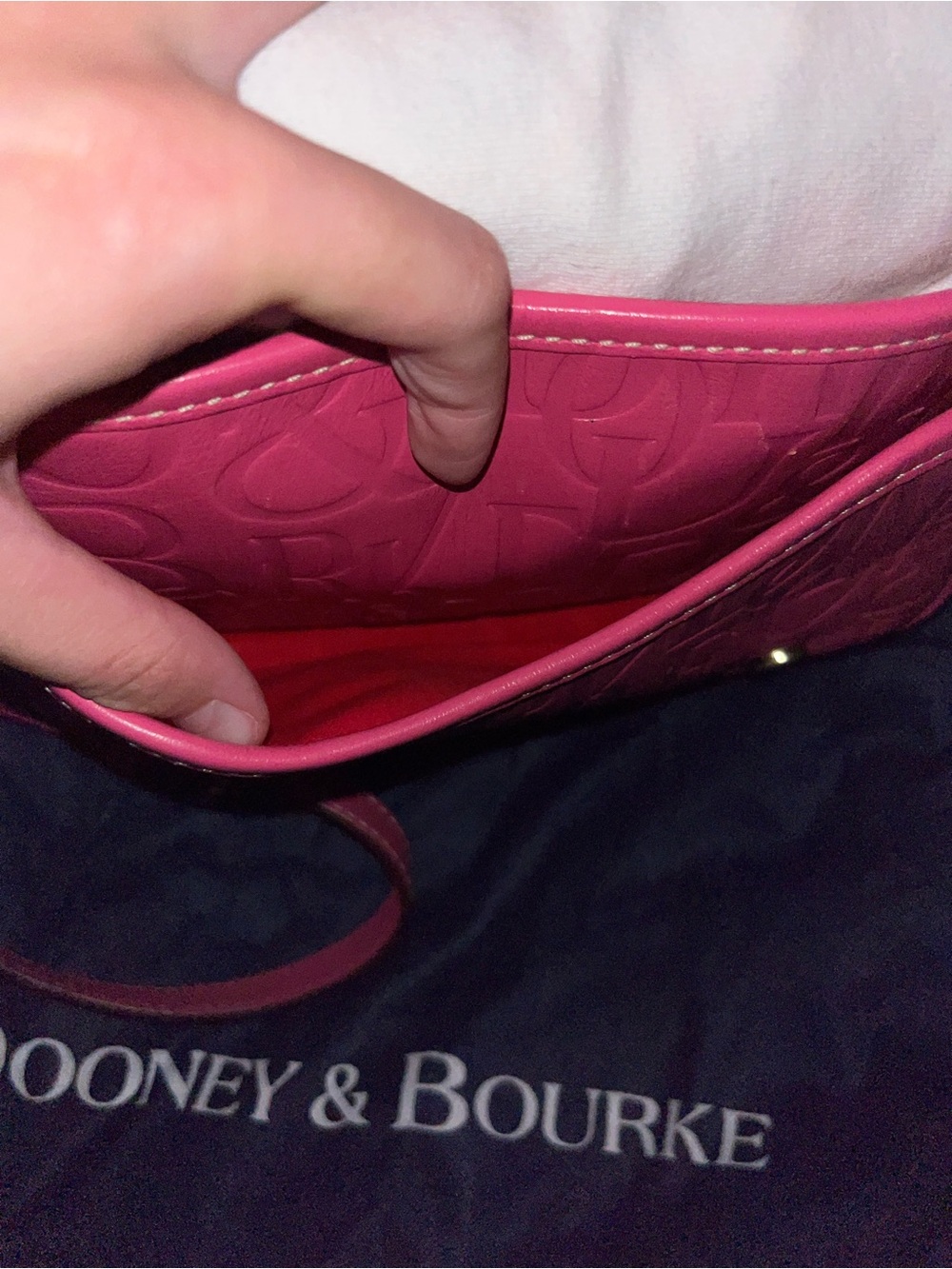 Dooney & Bourke Hot Pink Embossed Leather Crossbody - Picture 2 of 7